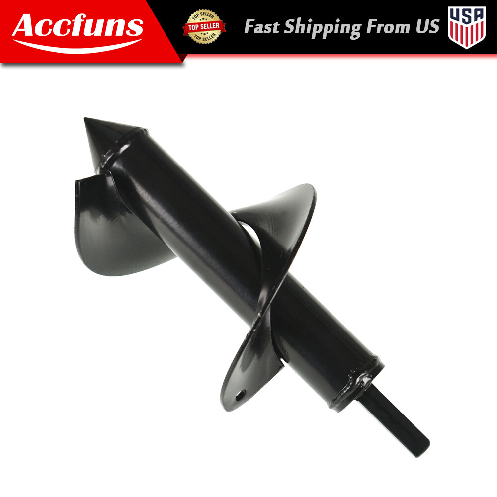 Auger Drill Bit 3 in. x 7 in.Black Garden Plant Flower Bulb Rapid Planter Spiral