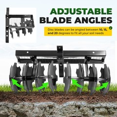 Disc Harrow 11″ Steel Tow Behind For universal Tractor Sleeve Hitch Attachment