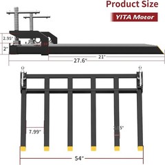 Clamp on Debris Forks 60″ Bucket 4000 LBS Capacity Pallet Fork Bucket Attachment