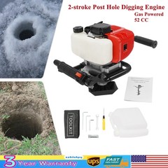 52CC Gas Powered Earth Auger Post Hole Digger Auger 2Stroke 2hp