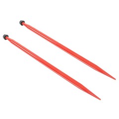 2PCS Red 47″ 3000LBS Hay Bale Spear Quick Attach Spike Fork For Tractors Loaders