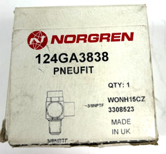 NORGREN 124GA 3838 PNEUFIT 3/8X3/8″ AIR FLOW CONTROL VALVE