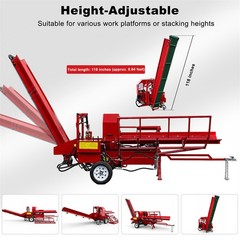 27T Hydraulic Firewood Processor w/ 739cc RATO Engine Log Lifter & 118″ Conveyor