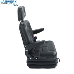 Suspension Adjustable Forklift & Tractor Seat Backrest Armrest Safety Belt