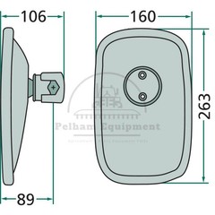 Mirror for Massey Ferguson Tractors 3806614M91 1897911M1 263x160x89