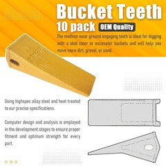 230SP Forged Backhoe Bucket Teeth w TF23P Flexpins for 23 230 Excavator -10 Pack