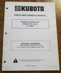 Kubota L9125 Power Steering Unit Operator Owners Parts Manual for L285F Tractors