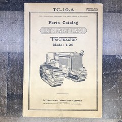 McCormick Deering T-20 TracTractor Parts Catalog Manual TC-10-A (1940)