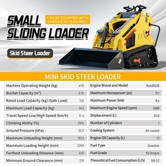 Mini Skid Steer Loader 13.5hp Hydraulic System Electric Start 2026 New Arrival