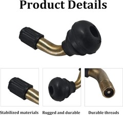 4Pcs Valve Stem Bent 45 Degree Angled, Brass Wheel Valve Stems, Sna Size: 4pcs