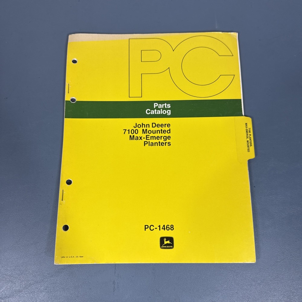 Genuine John Deere 7100 Drawn Max-Emerge Planters Parts Cat PC-1468