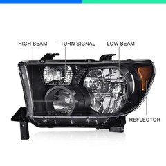 Headlights Assembly Fit Toyota Tundra 2007-2013/Sequoia 2008-2017