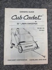 Cub Cadet 30″ Lawn Sweeper Owners Guide Manual 193-365-100 134-0007