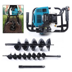 52cc Gas Powered Earth Auger Power Engine Post Hole Digger and Drill Bit Ground