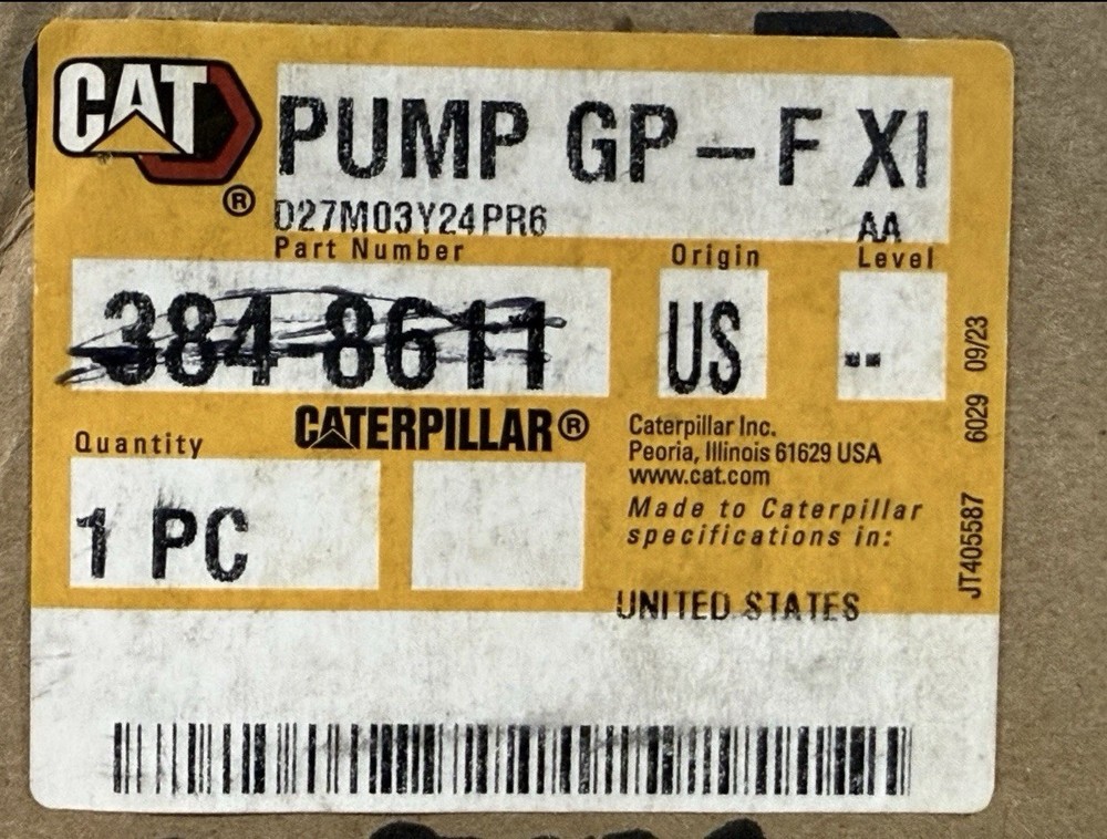 Caterpillar 384-8611 Fuel Transfer Pump 20R-1524