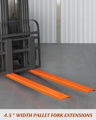 Forklift Fork Extensions Pair 4-4.5in Wide Forks 60-96in Heavy Duty Welded Steel