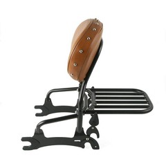 12″ Passenger Sissy Bar Backrest Pad Rack Black Kit for Dark Horse 2016-2018