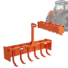 55 Inch Heavy Duty Box Blade with 6 Adjustable Shanks for Cat 0 Cat 1 Tractor