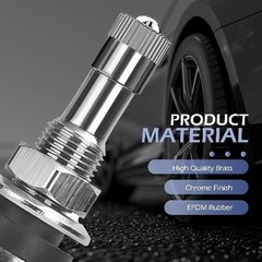 4 PCS Metal Valve Stems, Tire Valve Stems Outer Mount for Tubeless Tires, Fits 0