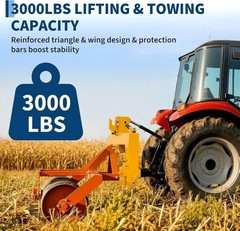 3 Point Quick Hitch, 3000LBS w/ 2″ Receiver Adaptation to Category 1 Tractor