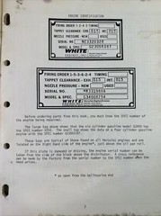 Vtg April 1973 WHITE ENGINES GAS POWER UNIT Parts List For 4 & 6 Cylinder Manual