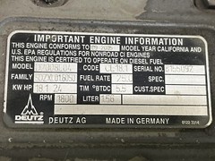 2005 Deutz D2008L04 Diesel Engine, 18.1kw@1800rpm 24hp, 1.56L, 4cyl, 12v, Tier 2