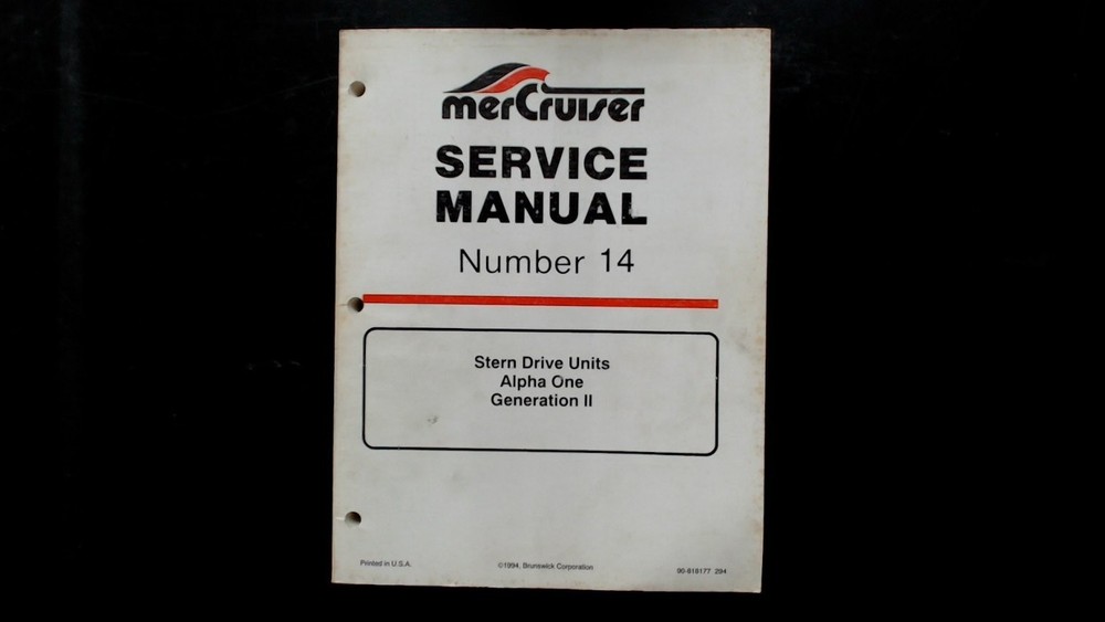 MerCruiser Alpha One Generation II Stern Drive Service Manual 1994