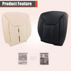 Driver Side Bottom Black Artificial Leather Seat Cover Foam Cushion 2013-2017