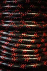 Ford 8N Black & Red Deluxe Cloth Spark Plug Wires Late Model 1950 51 52