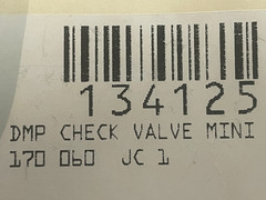 Alkon – Brass Mini Check Valve – 3/8 inch – Lot of 2 New