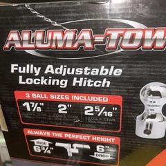 Uriah Products Aluma-Tow Adjustable Aluminum Ball Mount, 6in. Drop, 3 sizes