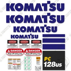 Fits Komatsu PC128US-10 Decal Kit Midi Excavator Decals PC 128 US Stickers