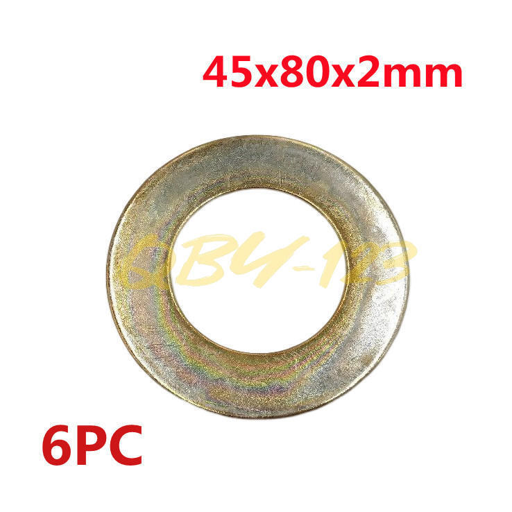 6pc 45mm x80mm x2mm Bucket Pin Shim Iron Excavator Skid Steer For Cat Bobcat