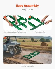 VEVOR Drag Harrow 6 ft Heavy Duty Tow Behind Drag Harrow Driveway Grader Rake