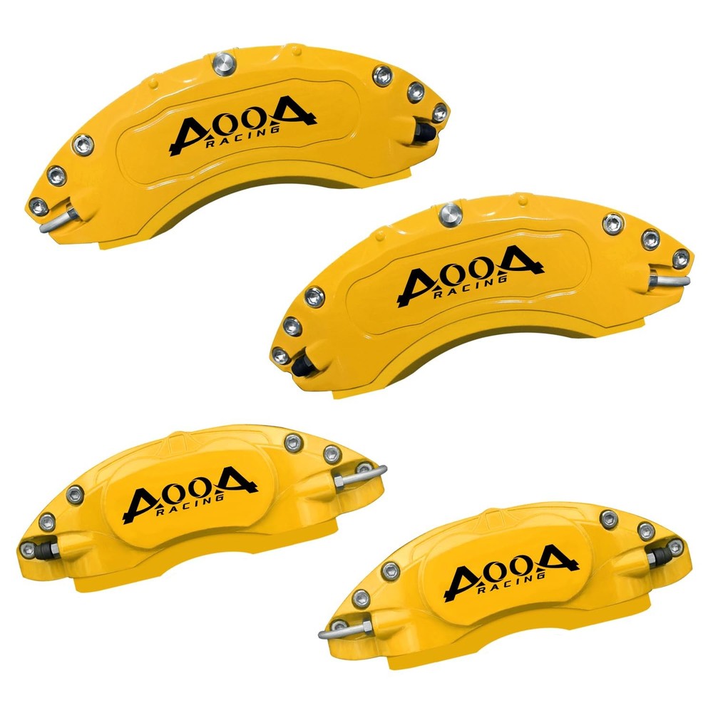 Aluminum Caliper Covers Yellow w/ Black Characters Honda HR-V 2016-22 Front/Rear