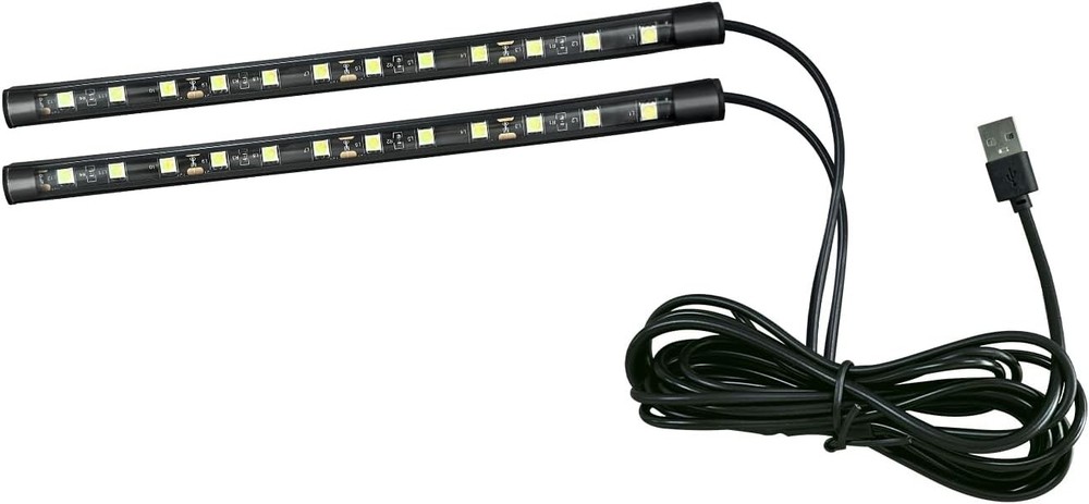 RGB Neon LED Strip Light, 24 LEDs 12V Under Dash Ambient Atmos Color: Ice Blue
