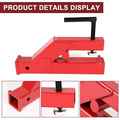 Red Clamp On Trailer Hitch 2″ Ball Mount Receiver Deere Bobcat Tractor Bucket