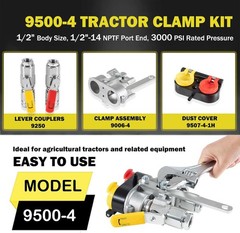 For Pioneer 9500-4 Hydraulic Break-Away Coupler Kit Agricultural Tractor Clamp