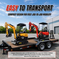 TYPHON TERROR XX 4000lb Mini Excavator Kubota D902 Engine Double Auxiliary Valve