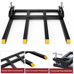 Heavy Duty 42″ Clamp-On Debris Fork for Skid Steers & Tractors 2500 LBS Capacity
