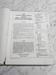 1980 CHASSIS SERVICE MANUAL IMPALA REPAIR CHEVROLET CAMARO MALIBU MONTE CARLO