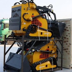 Mini Skid Steer Loader 24HP 4-in-1 Bucket 3-Stage Pump Hydraulic System 3 pumps