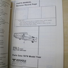 1979 VERSATILE 18 20 FT MODEL 10 PT SWATHER PARTS MANUAL Book catalog list spare