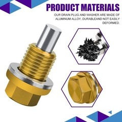 M14×1.5 Magnetic Oil Drain Plug, Transmission Oil Plug, Oil Pan Su Color: Gold