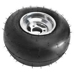 2 Pack 10×4.50-5″ Go Kart Tubeless Tires Aluminum 3 Lug Racing Slick Wheels