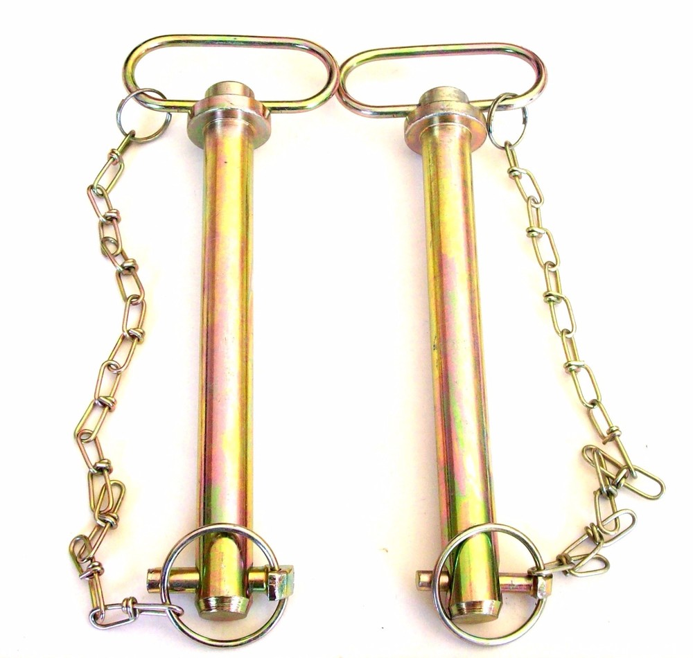 2 GOLIATH INDUSTRIAL 7/8″ TRACTOR PINS SAFETY CHAIN WAGON TRAILER HITCH HP78WC