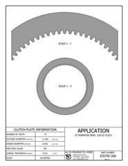 Steel Clutch KOMATSU 120-22-31221 Replaced by Alto # 325705-260