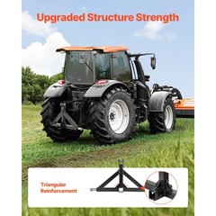 Uimoso 2″ Tractor Hitch Receiver Adapter, 3-Point, 3000 lbs Load Capacity
