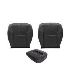 Leather Seat Bottoms + Console Lid Black Silverado 1500-3500 Sierra Yukon 07-14