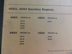 Caterpillar CAT 4G63 4G64 Gasoline Engines Parts Manual 98715-40020